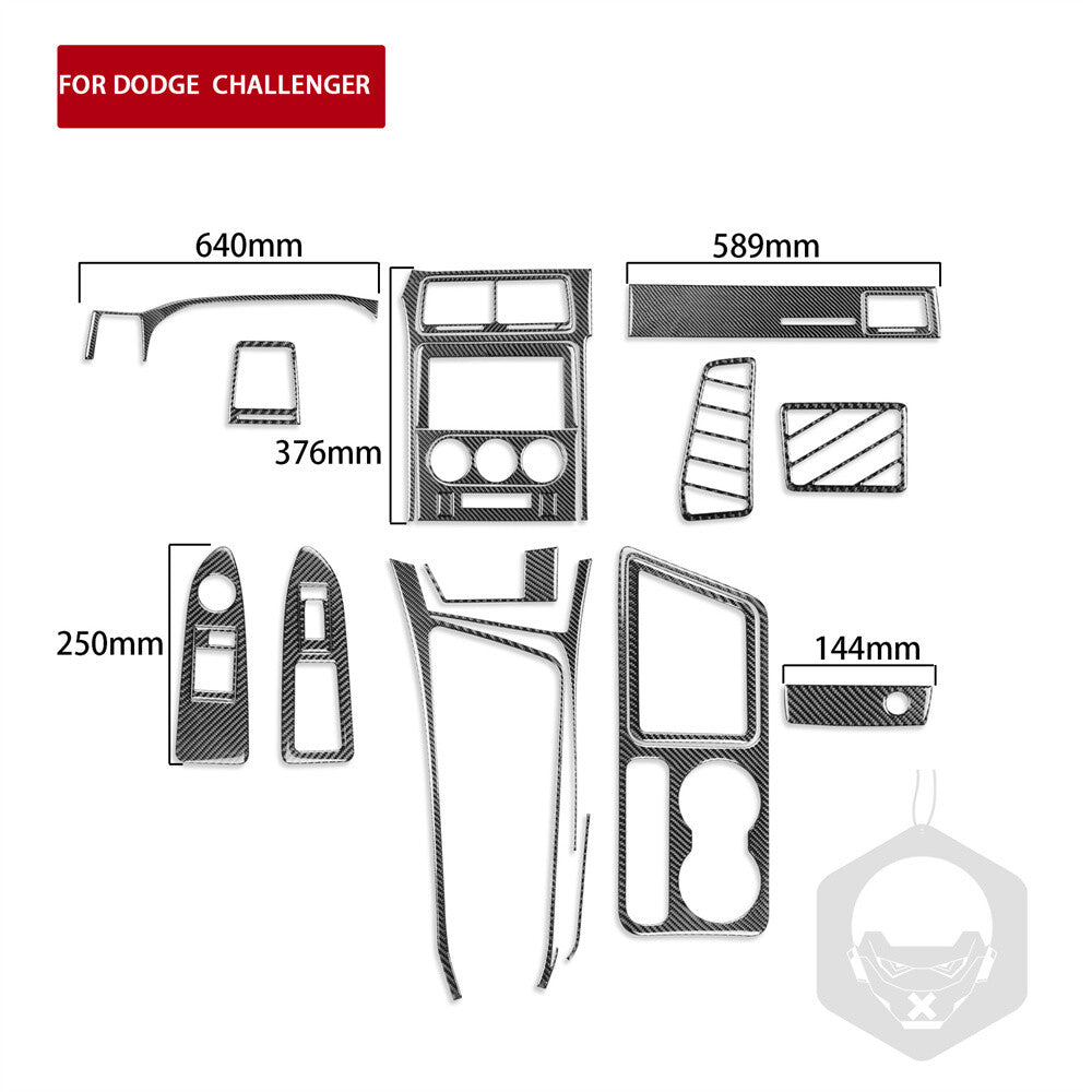 22Pcs Carbon Fiber Interior Full Set Kit Cover Trim for Dodge for Challenger 2008-14