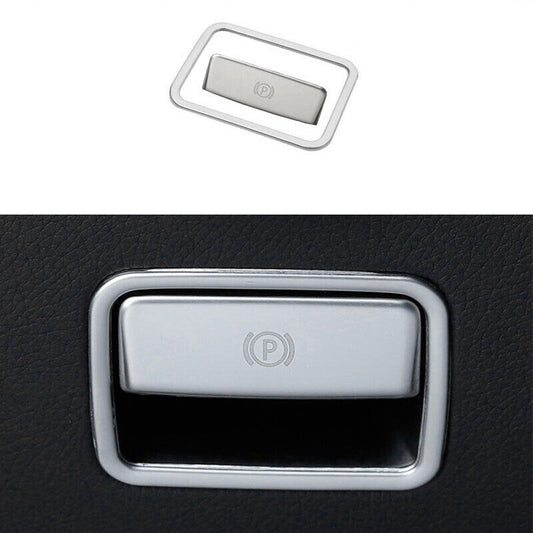 for Benz GLE GLS 2016-2019 Silver Steel Console Electronic Handbrake Trim 2PCS