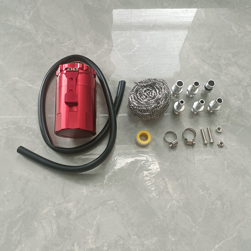 Red Universal Car 350ml Oil Catch Can Tank Aluminum Polish Baffled Reservoir