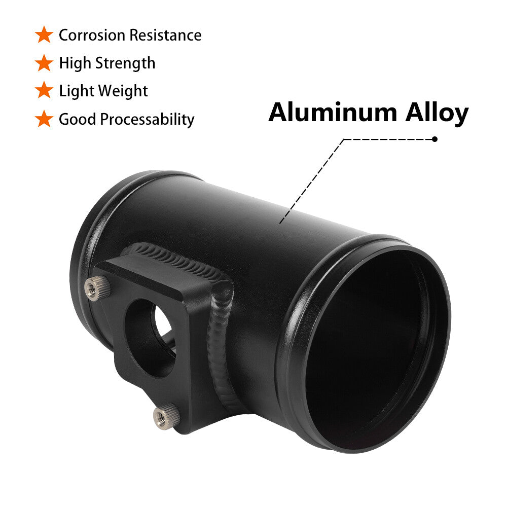 for Subaru for Suzuki 3/76mm Black MAF Mass Air Flow Sensor Mount Adapter Tube