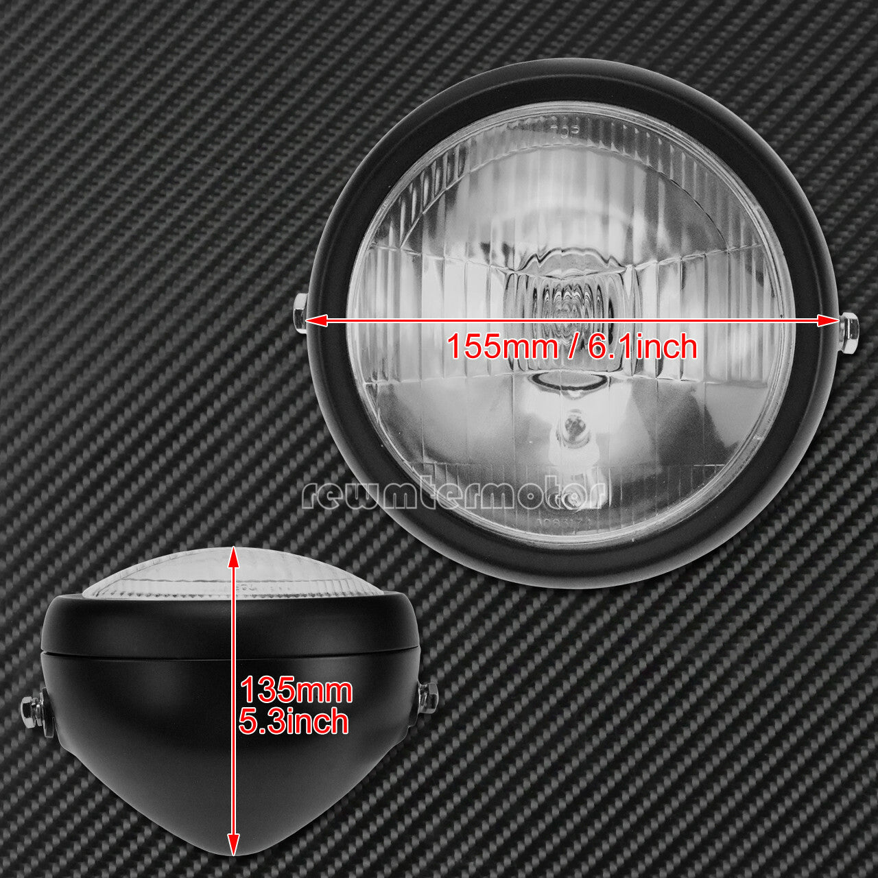 6 Round Motorcycle Headlight Grill Clear Cover Fit for Harley Copper Cafe Racer