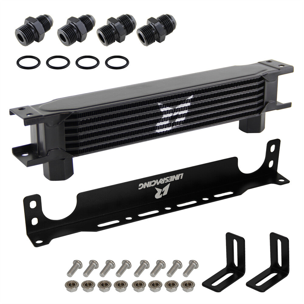 Aluminum Universal 7 Row G1/2 248MM Oil Cooler+2PCS AN8  AN10 Fittings+Bracket