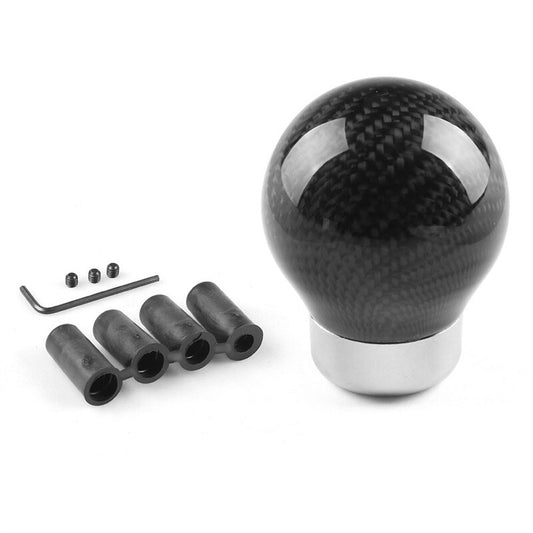 Carbon FiberAluminum Shift Knob Round Ball Racing Car Gear Shifter Head Manual