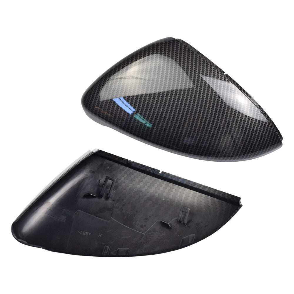 Carbon fiber mirror cover for Volkswagen for Golf Mk7, Mk7.5, and GTI (2013-2018).