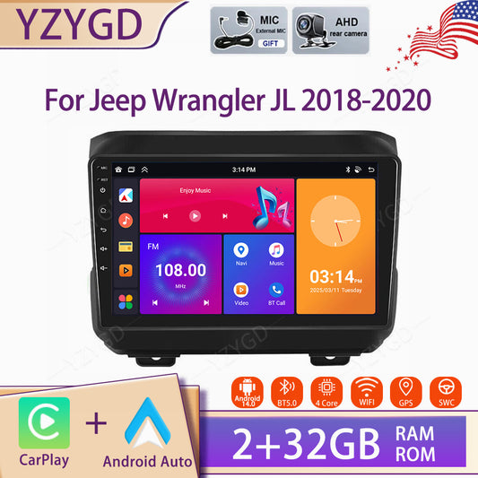 for Jeep for Wrangler JL 2018-2020 Stereo Android Auto CarPlay Car Radio Screen GPS