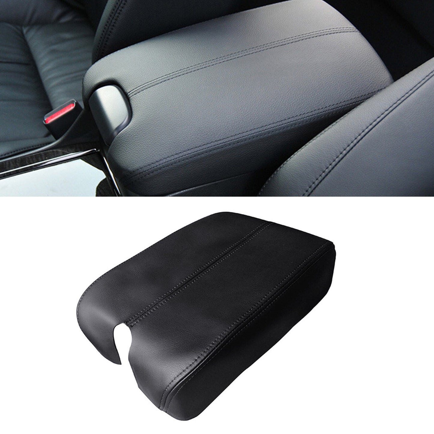 Armrest Black Leather Cover for Honda Cars Accord 2008-12 Sedan Coupe Console