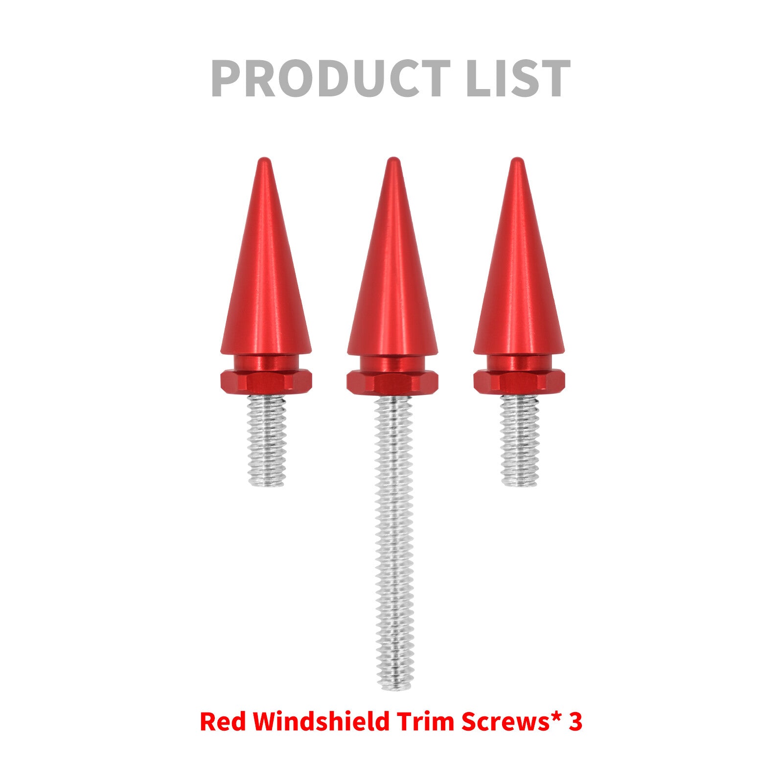 3x Red Spike Windscreen Windshield Screws for Harley Electra Street Glide 14-23