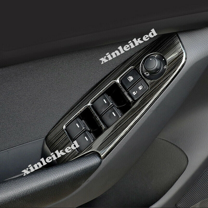 Black Titanium Window Lift Switch Button Cover Trim for Mazda 3 Axela 2017-2018