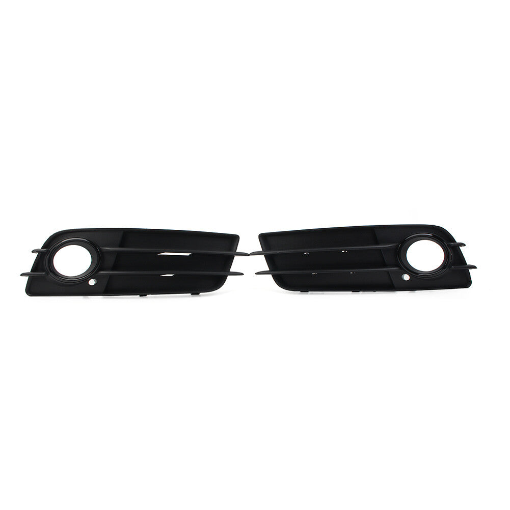 1 Pair Black Front Bumper Fog Light Grille Cover for Audi A4 B8 S4 2008-2012