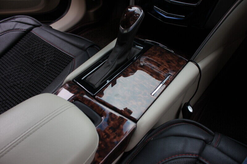 Interior Console Storage Box Cover Trim Fit for Cadillac XTS 13-17 Brown Wood