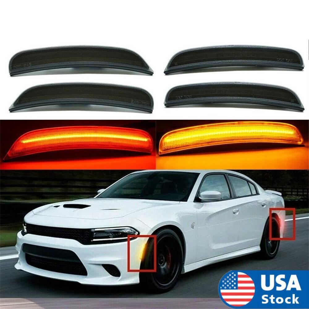 4x Side Marker Lamp Front+Rear for Dodge for Charger 15-23 68214126AA 68214127AA