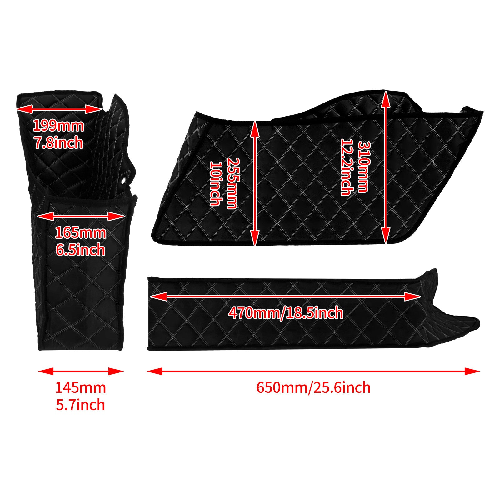 Extended Saddlebag Stretched Inserts Bag w/ White Line for Harley Touring 14-23