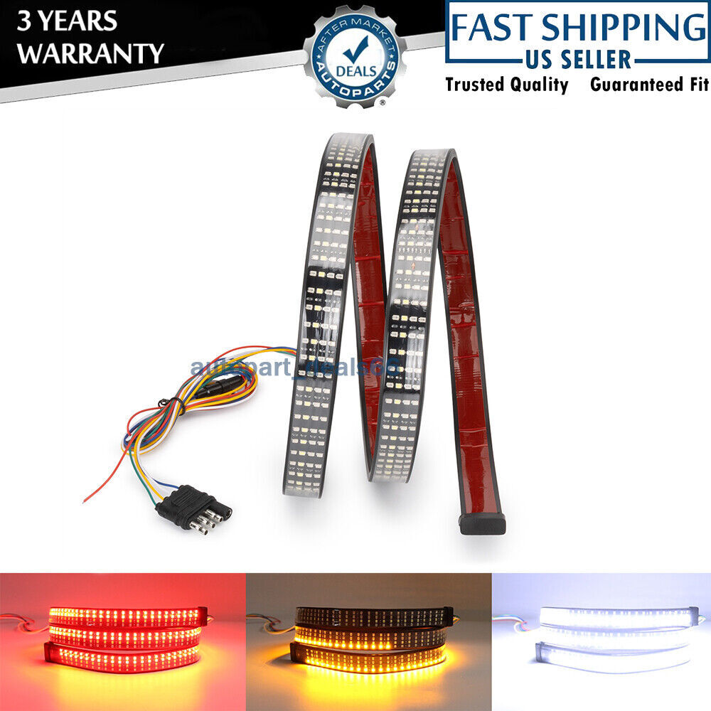 60 Truck Tailgate LED Light Bar Sequential Signal Brake Reverse Stop Tail Strip