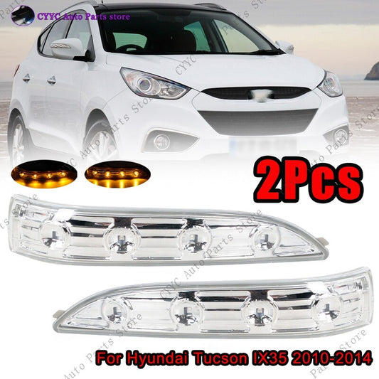 Pair for Hyundai for Tucson IX35 2010-2015 LED Car Rearview Mirror Turn Signal Lamp