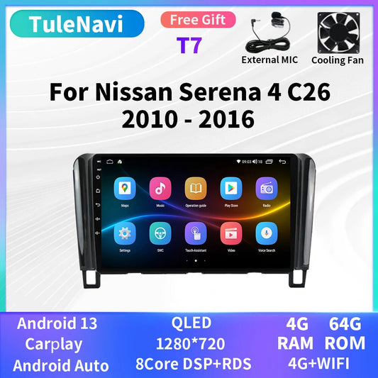 for Nissan Serena 4 C26 2010-2016 CarPlay Car Stereo Radio Multimedia GPS Screen