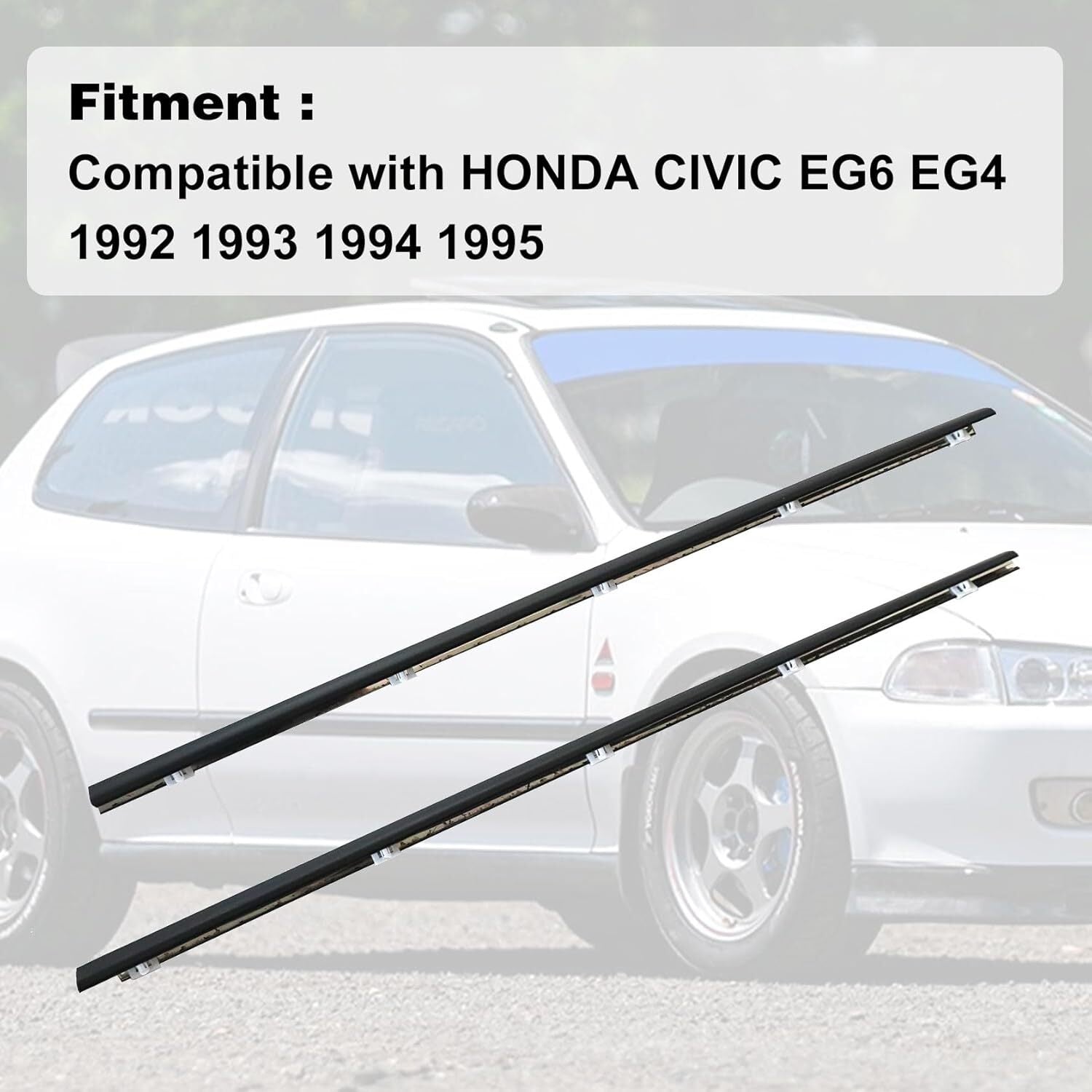 Fit for Honda for Civic EG6 EG4 3D 1992-1995 Outer Window Door Molding Set RH LH