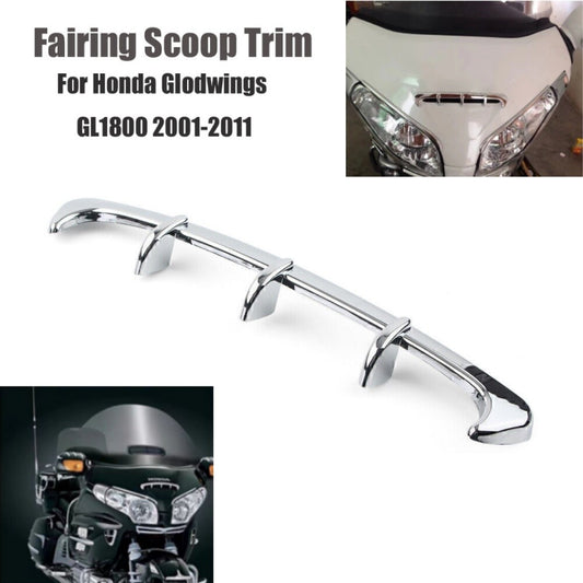 Motorcycle Chrome Front Fairing Scoop Trim for Honda Goldwing GL1800 2001-2011