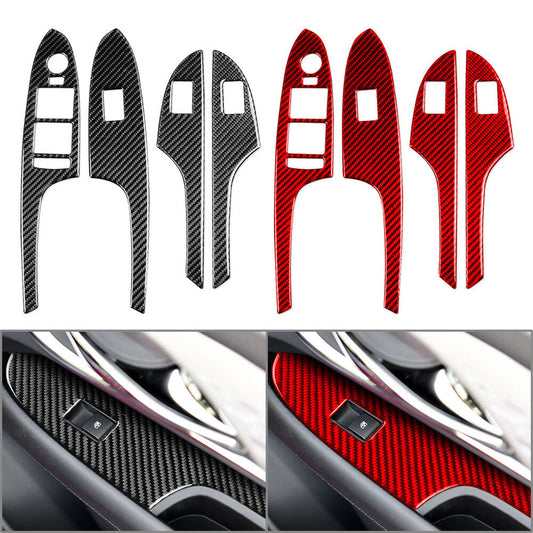 Carbon Fiber Interior Window Lift Switch Cover Trim for Cadillac ATS ATS-L 13-19