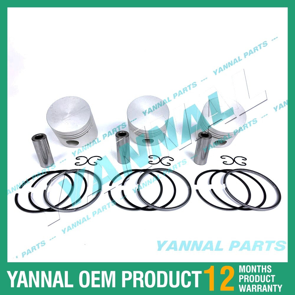 3-piece piston with piston rings + 0.5 mm for Kubota D750 engine (oversized)