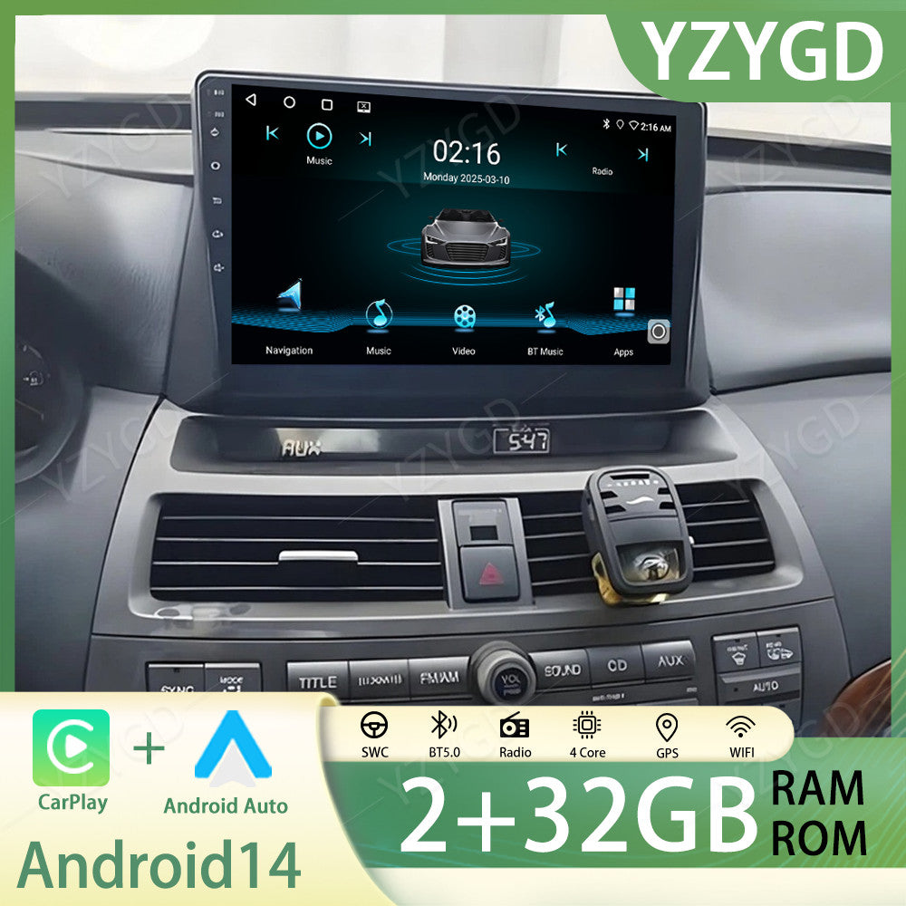 for Honda for Accord 2008-2013 Android Auto Carplay Car Radio GPS SWC Stereo Screen