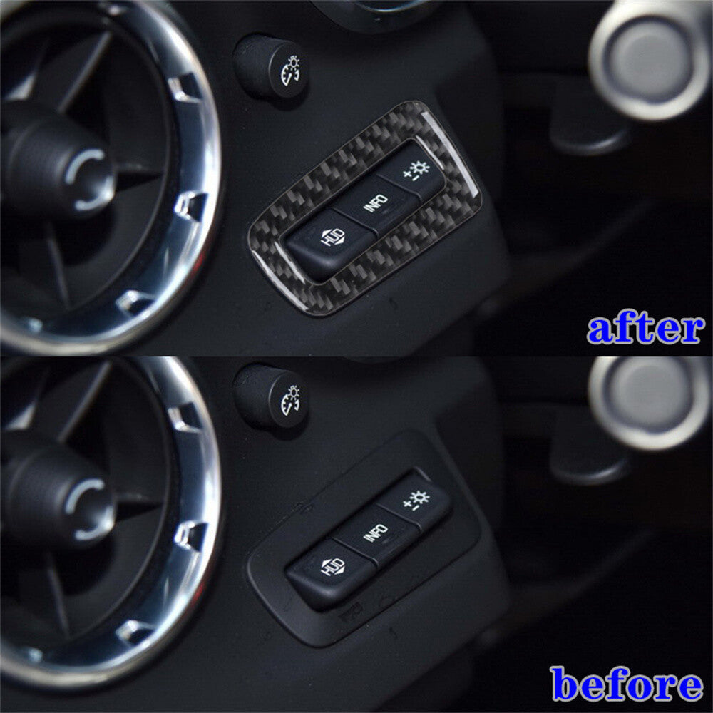 Carbon Fiber Dim Light Control Switch Button Trim for Chevrolet Camaro 2016-2023