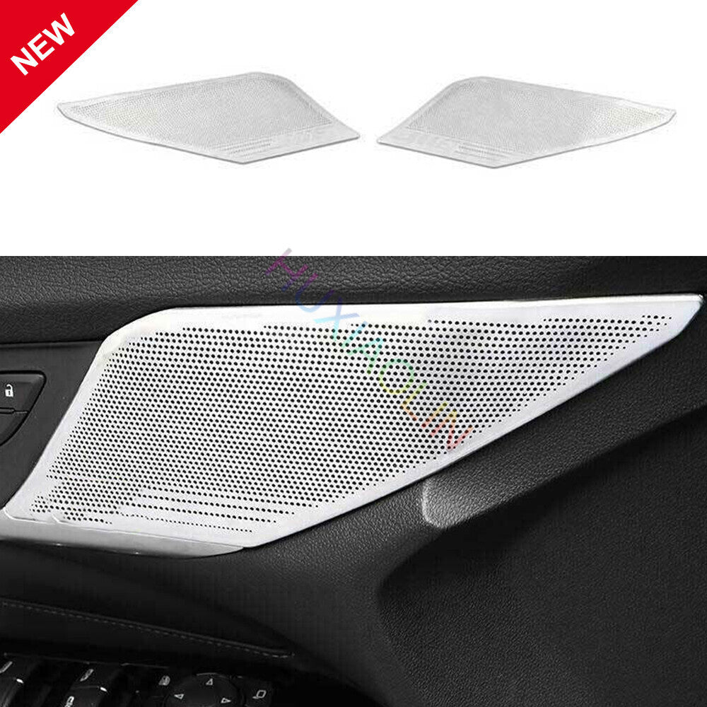 for Cadillac CT4 2020-2024 Silver Steel Front Door Speaker Horn Ring Cover Trim