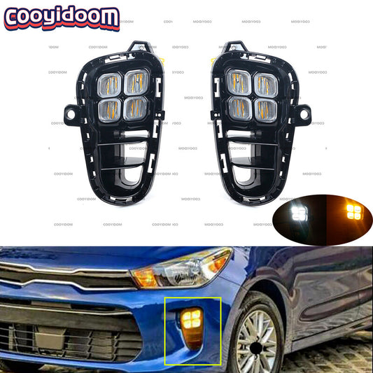 Suitable for 2018-19 for Kia Rio LED front bumper daytime running lights and fog lights (LHRH-)