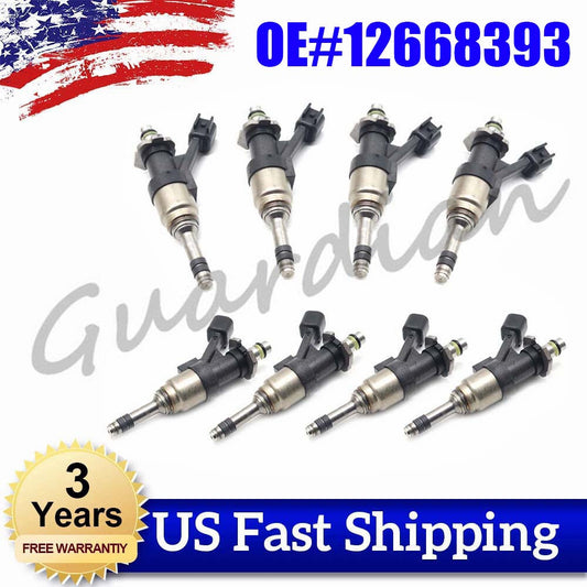 8pcs Fuel Injector 12668393 2014-17 for Cadillac for Chevy Camaro SS for GMC GM 6.2L V8