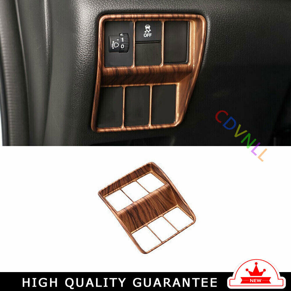 Headlight Button Frame Cover Trim for Honda CRV CR-V 2017-2022 Matte Peach Wood