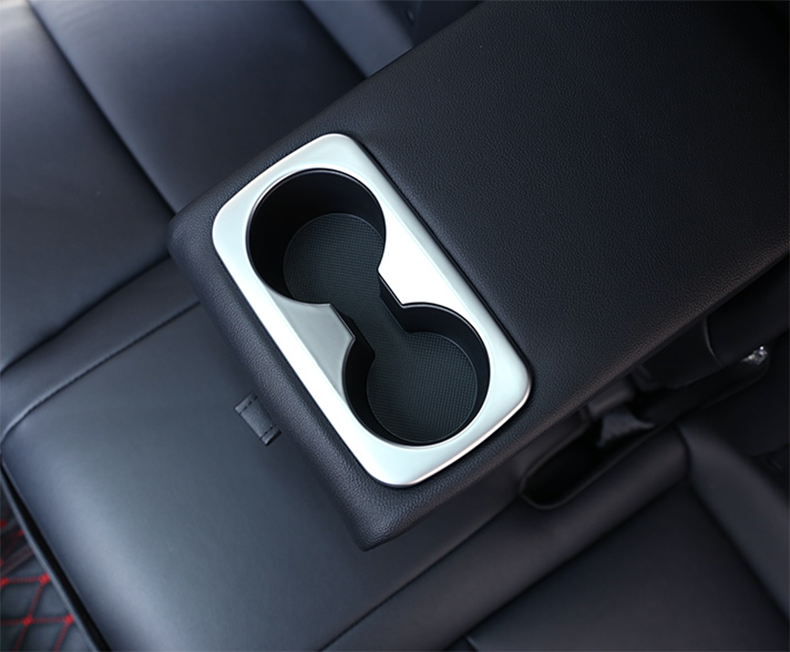 for Kia Seltos 2020-2023 silver interior Rear Water Cup Holder frame Cover Trim