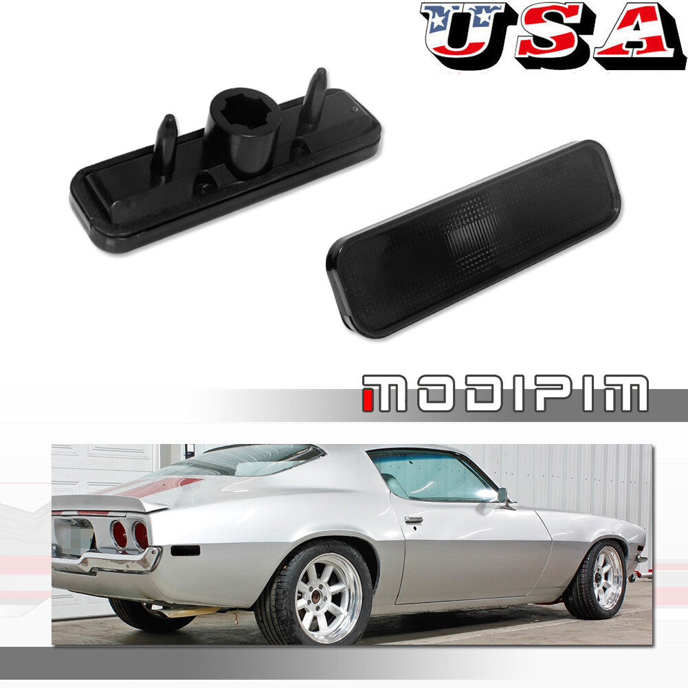 Suitable for 70-77 for Chevrolet Camaro smoked lens front and rear marker light housings