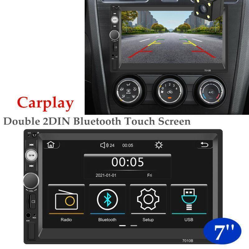 Car Touch Screen Carplay 7Double 2DIN BT Stereo FM Radio USB AUX MP5 Player Set