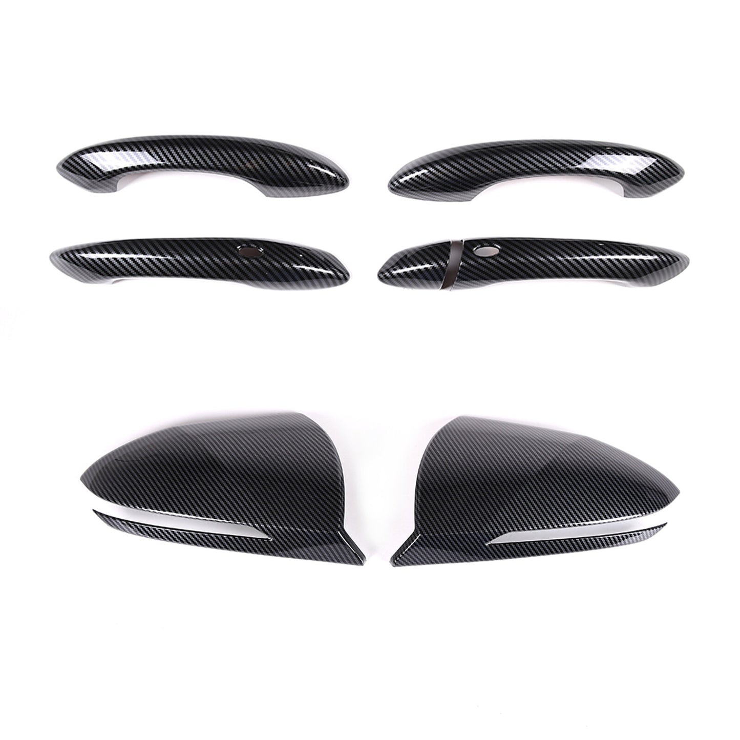 for Hyundai Santa Cruz 2022-24 Carbon ABS Side Mirror + for Smart Door Handle Cover