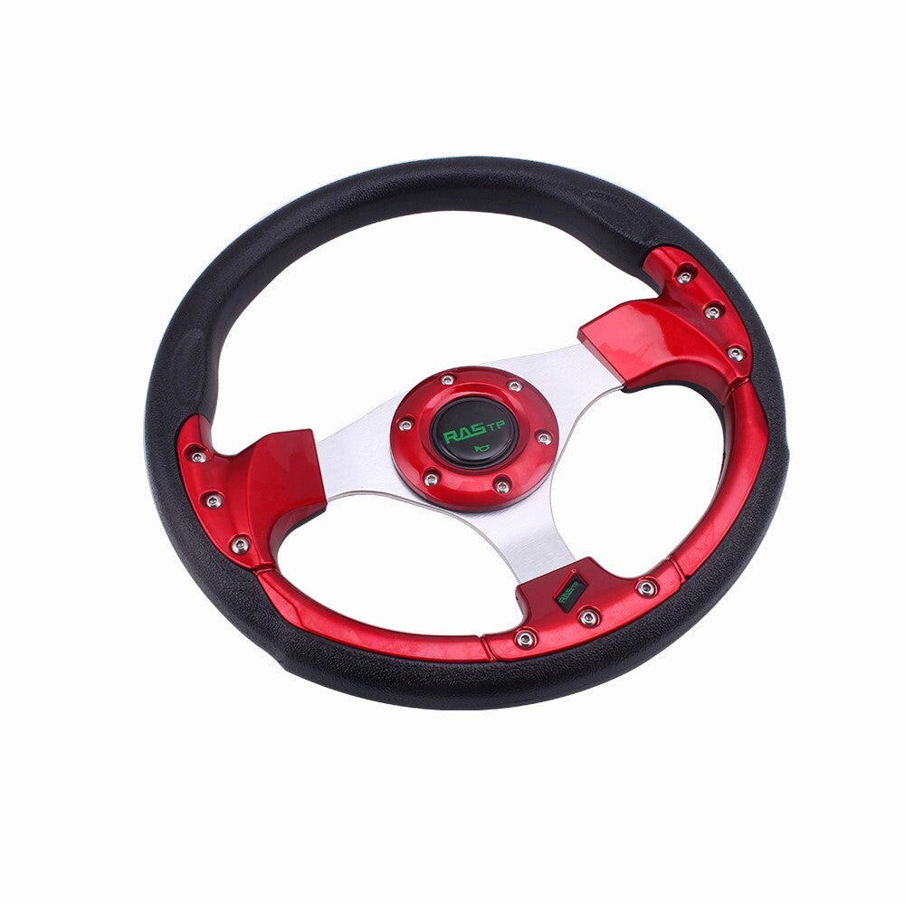 Universal 13 6-holes Aluminum Red Steering Wheel for Racing Car for Golf Car