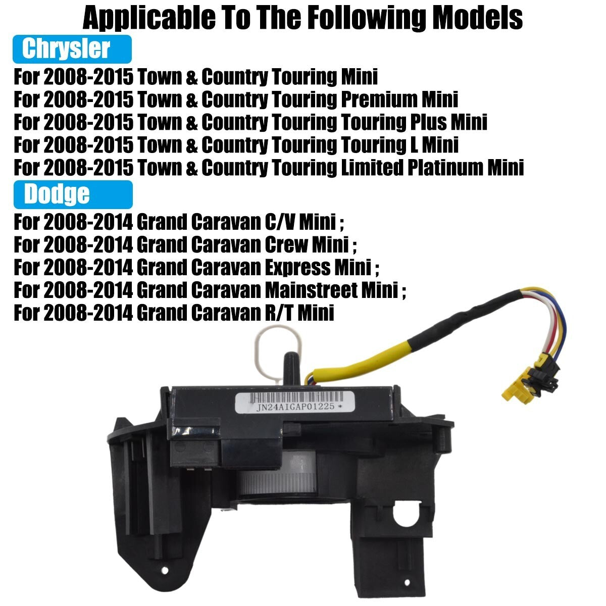 Clock spring 56046241AG 56046241AB, compatible with Grand Caravan 2008-2014.