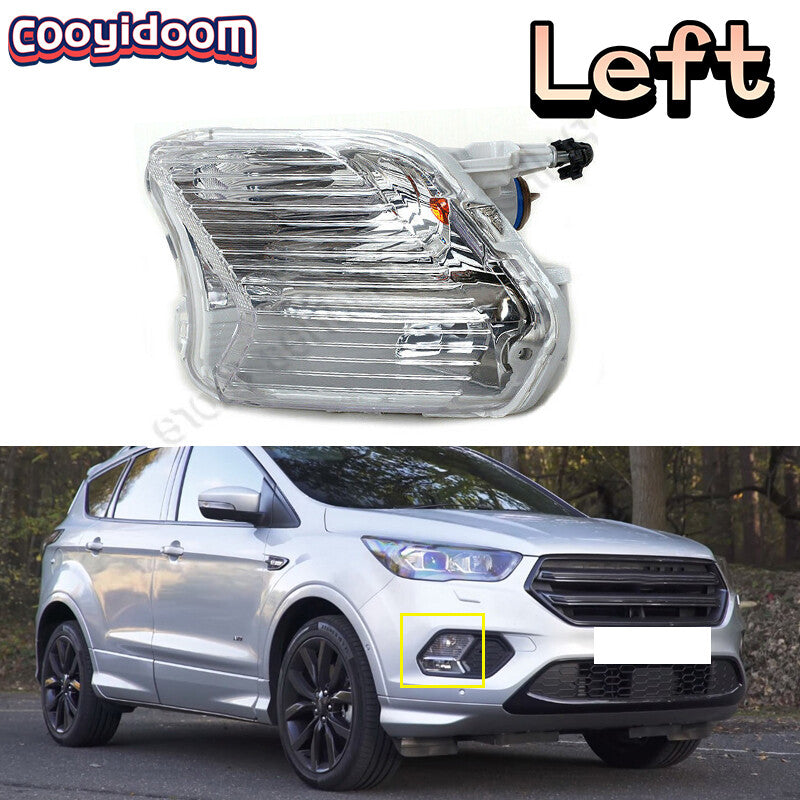 for Ford Escape Kuga 2017 - 2019, left front fog light with turn signal and bulb.