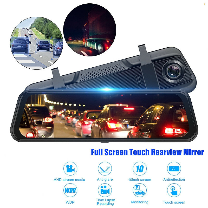 10 Touch Screen Mirror Car DVR Stream Media Dash Camera DashCam Video Recorder