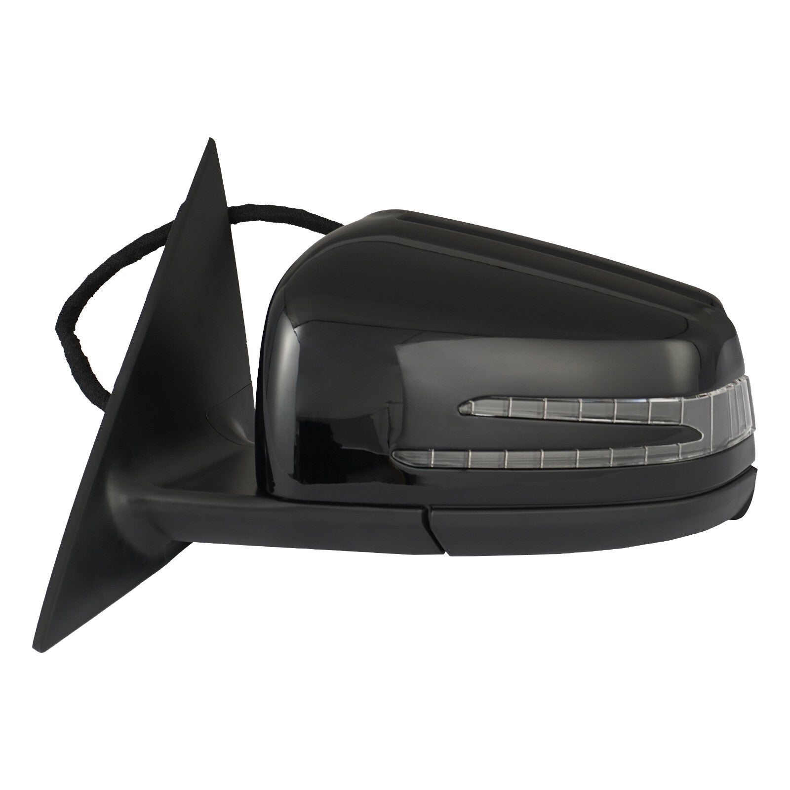 Black left-hand cue with mirror finish and blind spot, suitable for Mercedes 14-18 CLA250 CLA45