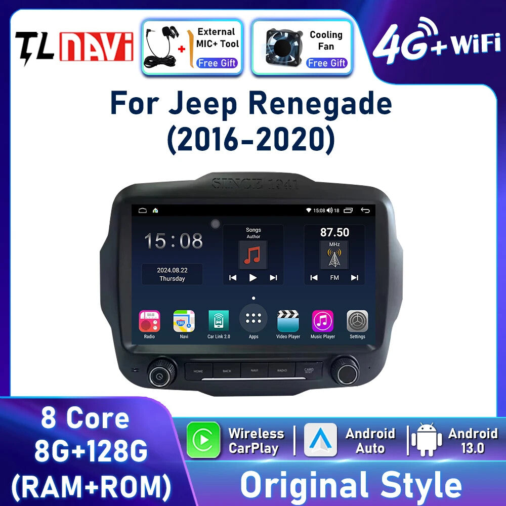 9 Android Screen for Jeep Renegade 2016-2020 Auto Car Radio Carplay Player GPS