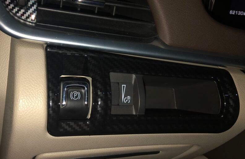 for Cadillac XTS 2013-2019 Carbon Fiber Driving Position Hand Brake Cover Trim