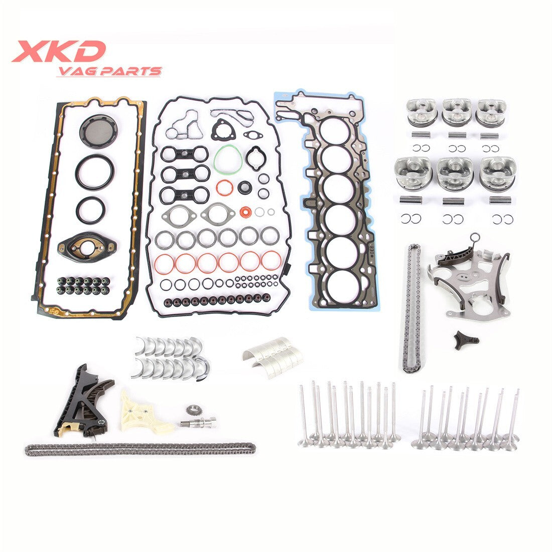 3.0L Gasket, Piston and Valve Rebuild Kit for BMW 325i, 525i, X3, Z4, N52B30