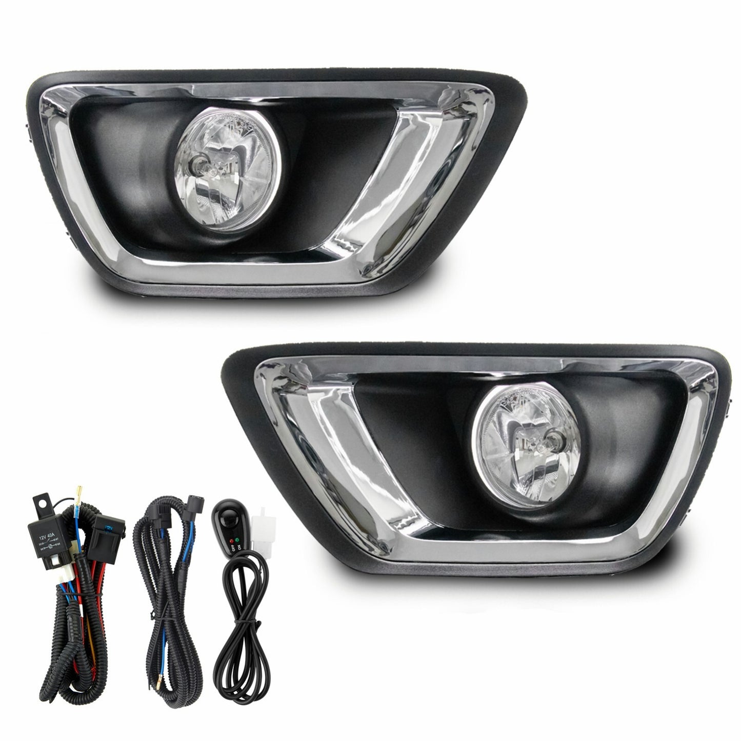 Fits 2015-2019 for Chevrolet Colorado Transparent Lens 1 for Front Bumper Fog Lights