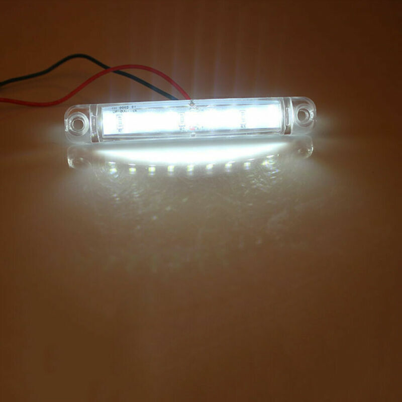 20x 4 Sealed Clear White 9 LED Side Marker Lights For Truck Trailer Lorry 12V
