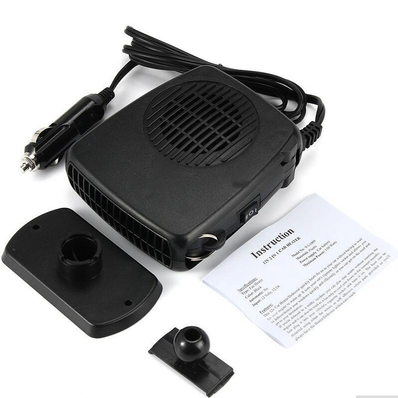Car Heating Fan Windscreen Defroster Dashboard Cigarette Socket Driving Demister