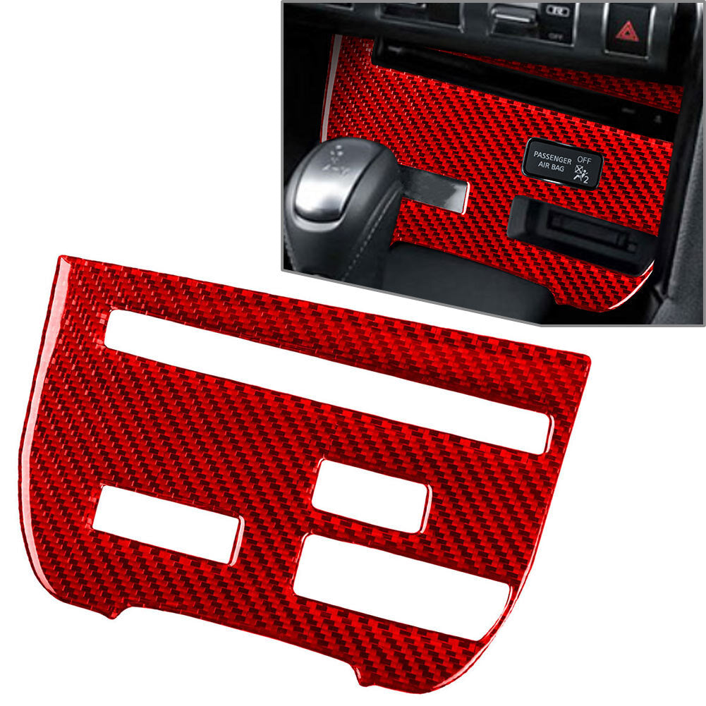 Fit for Nissan GTR R35 2008-2016 Central Console CD Panel Cover Trim Carbon Red RHD