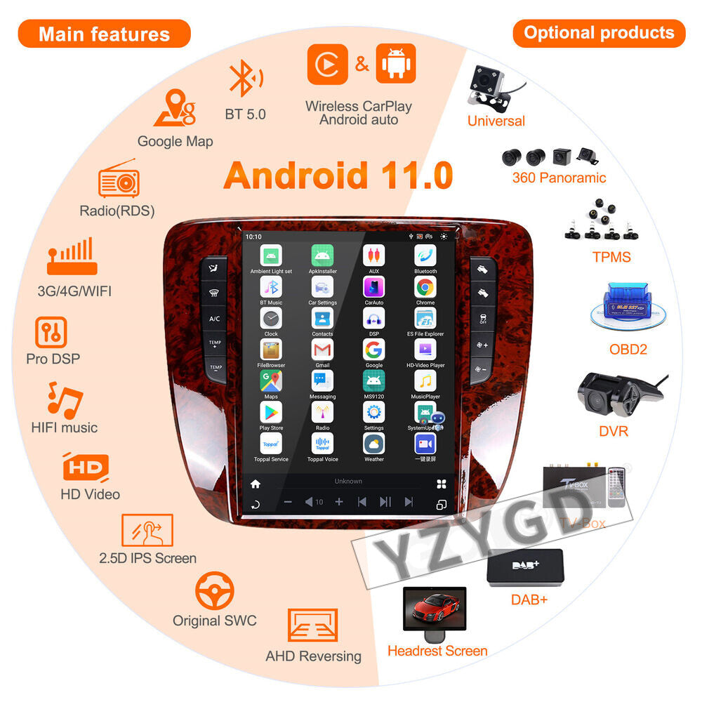 Android for GMC Yukon for Chevrolet Tahoe Silverado 2007-13 Car Radio GPS Screen