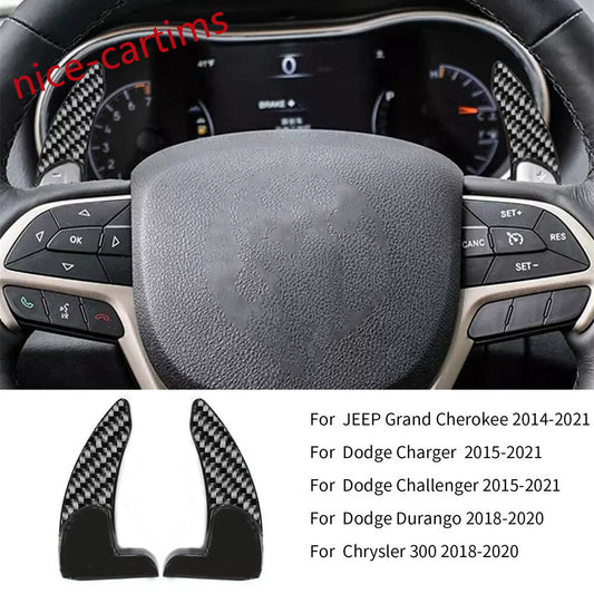 2¡ÁCarbon/ABS Steering Wheel Shift Paddle for Dodge for Challenger Charger 2015+ 300C