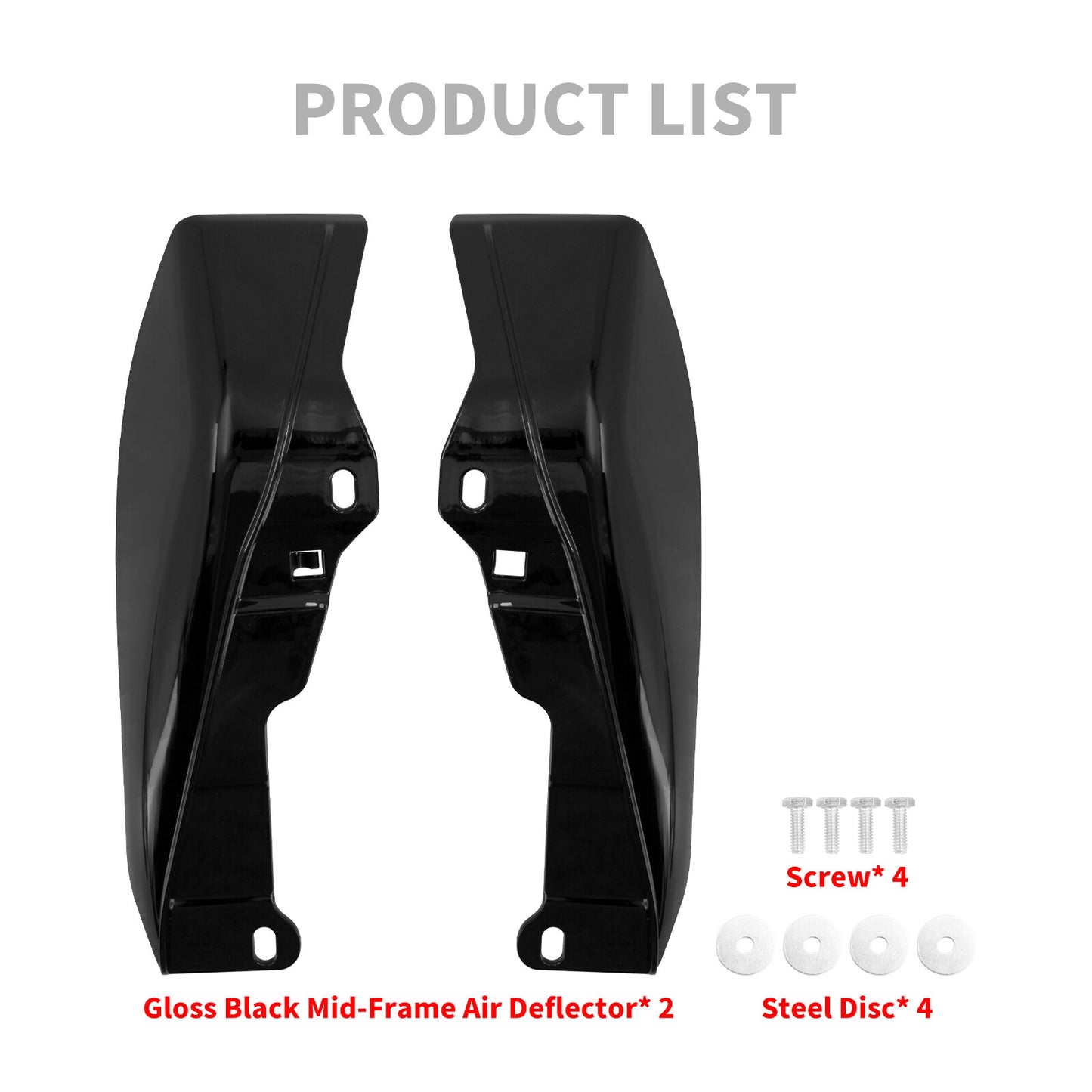 Black ABS Mid-Frame Air Deflector Heat Shield for Harley Street Road Glide 09-16
