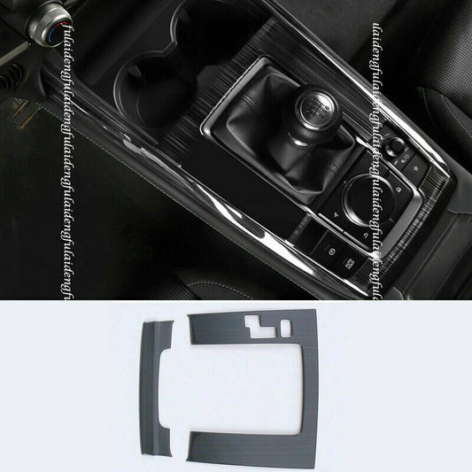 for Mazda CX-30 2020-22 Black Steel Central Console Gear Shift Panel Cover Trim