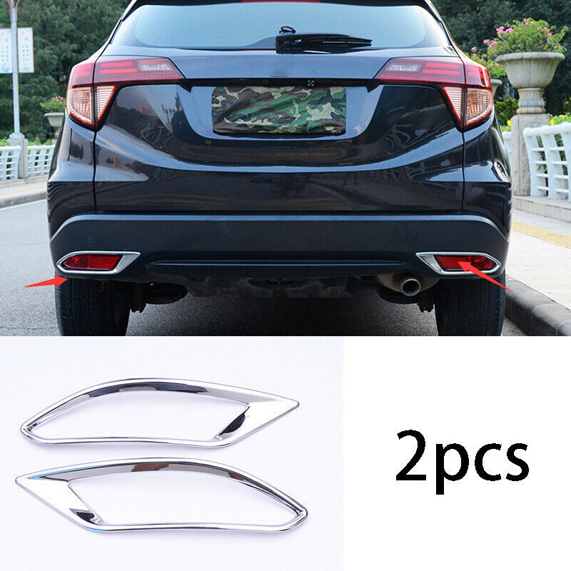 2X for Honda HR-V HRV 2016-2018 Chrome ABS Rear Bumper Fog Light Lamp Frame Trim
